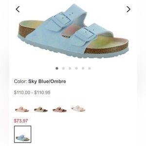 Baby blue vegan Birkenstocks